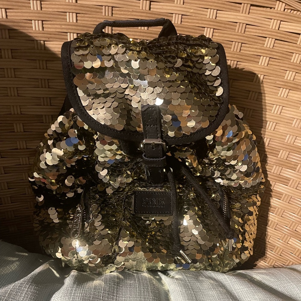 Pink Victoria Secret Mini sparkly backpack